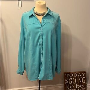 😍SHOW SPECIAL PENNINGTONS Light Green Faux Suede Jacket Shirt Shacket Sz 20
